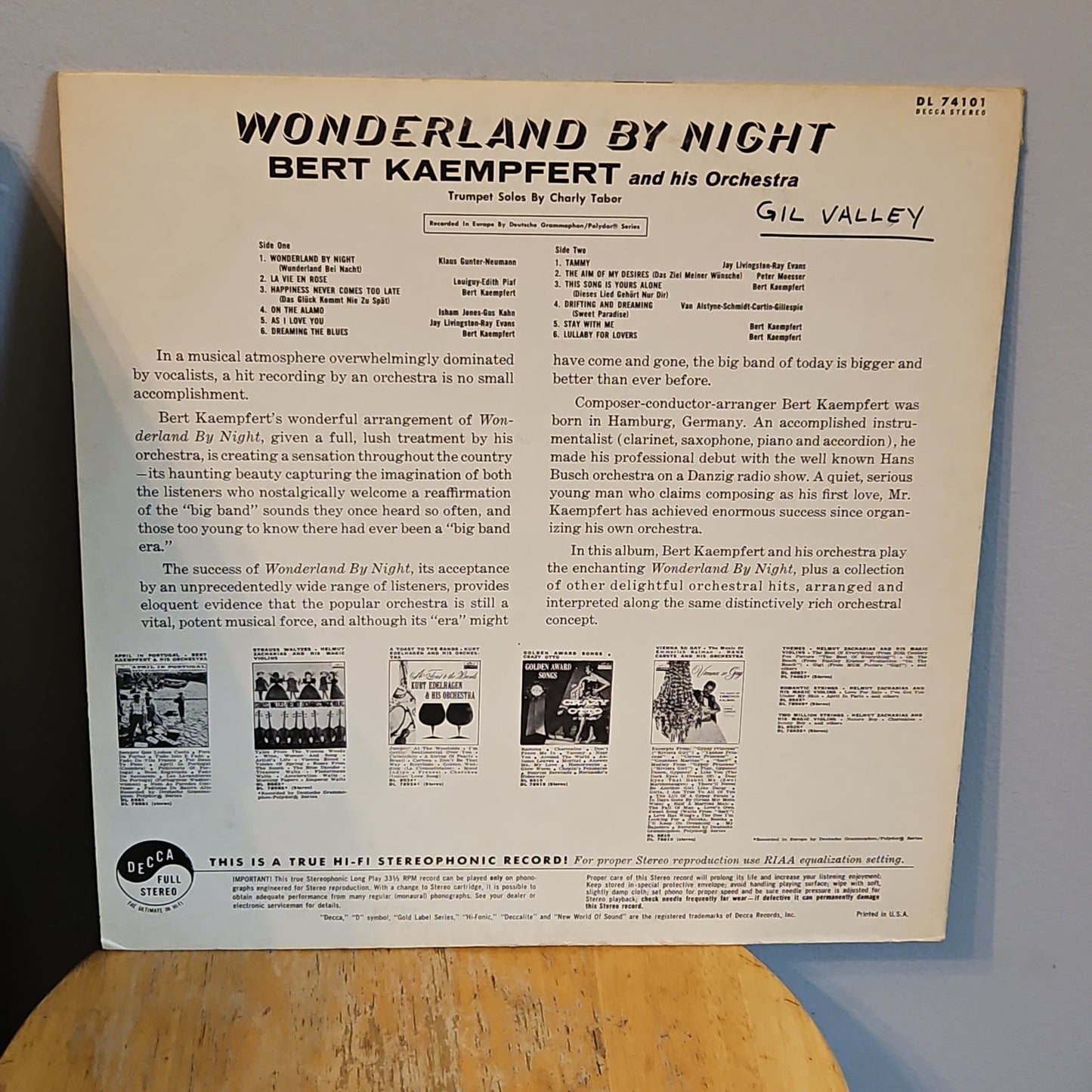Bert Kaempfert and his Orchestra Wonderland By Night By Decca Records