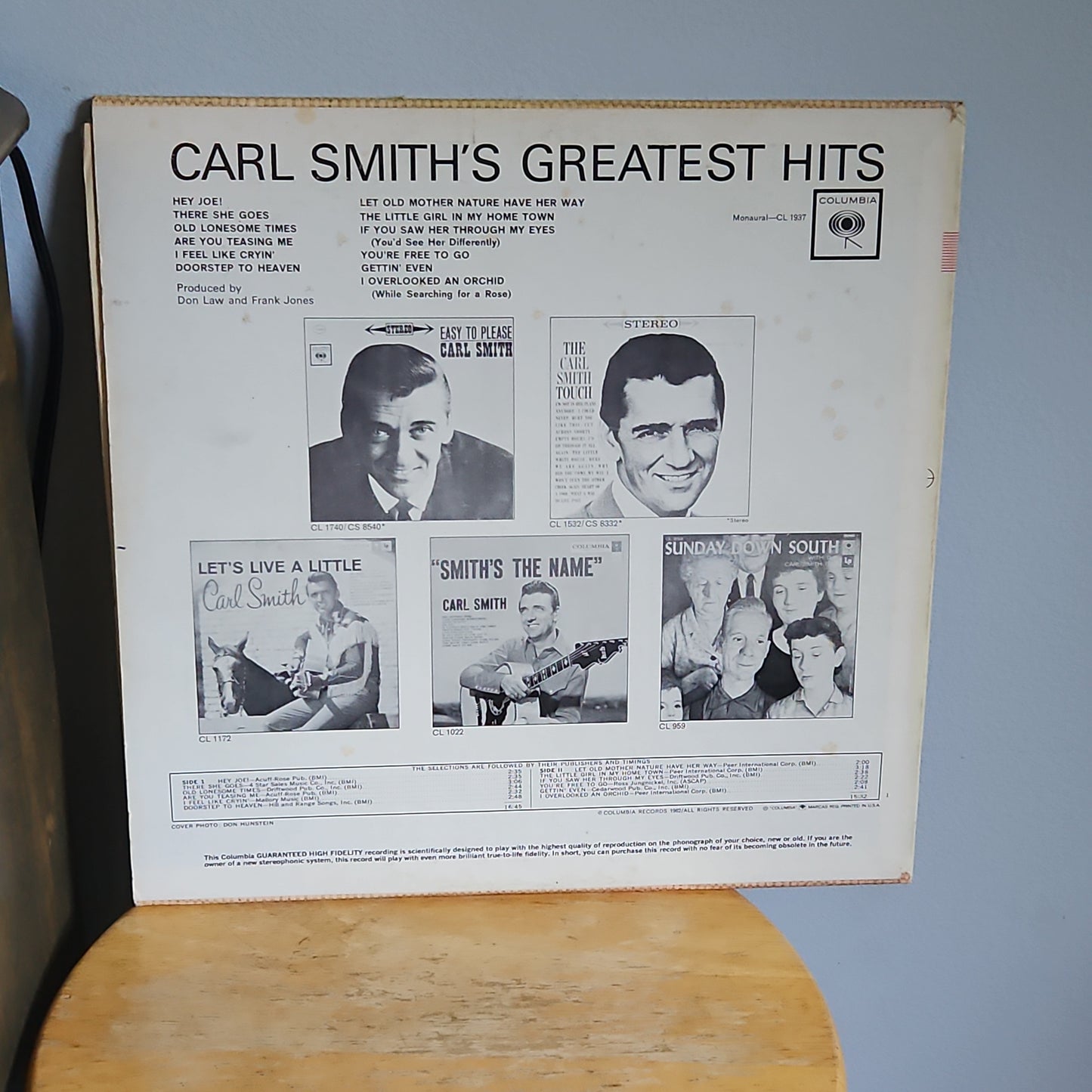 Carl Smith's Greatest Hits By Columbia Records