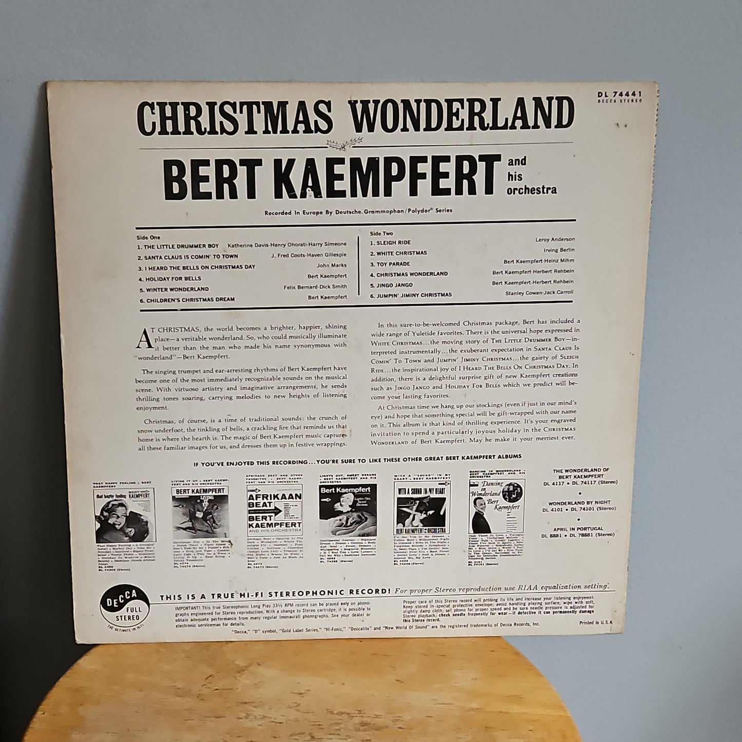 Bert Kaempfert and his Orchestra Christmas Wonderland By Decca Records