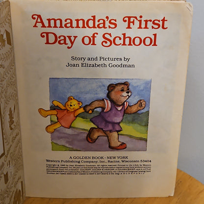Amanda's First Day of School By Joan Elizabeth Goodman A Little Golden Book 1985