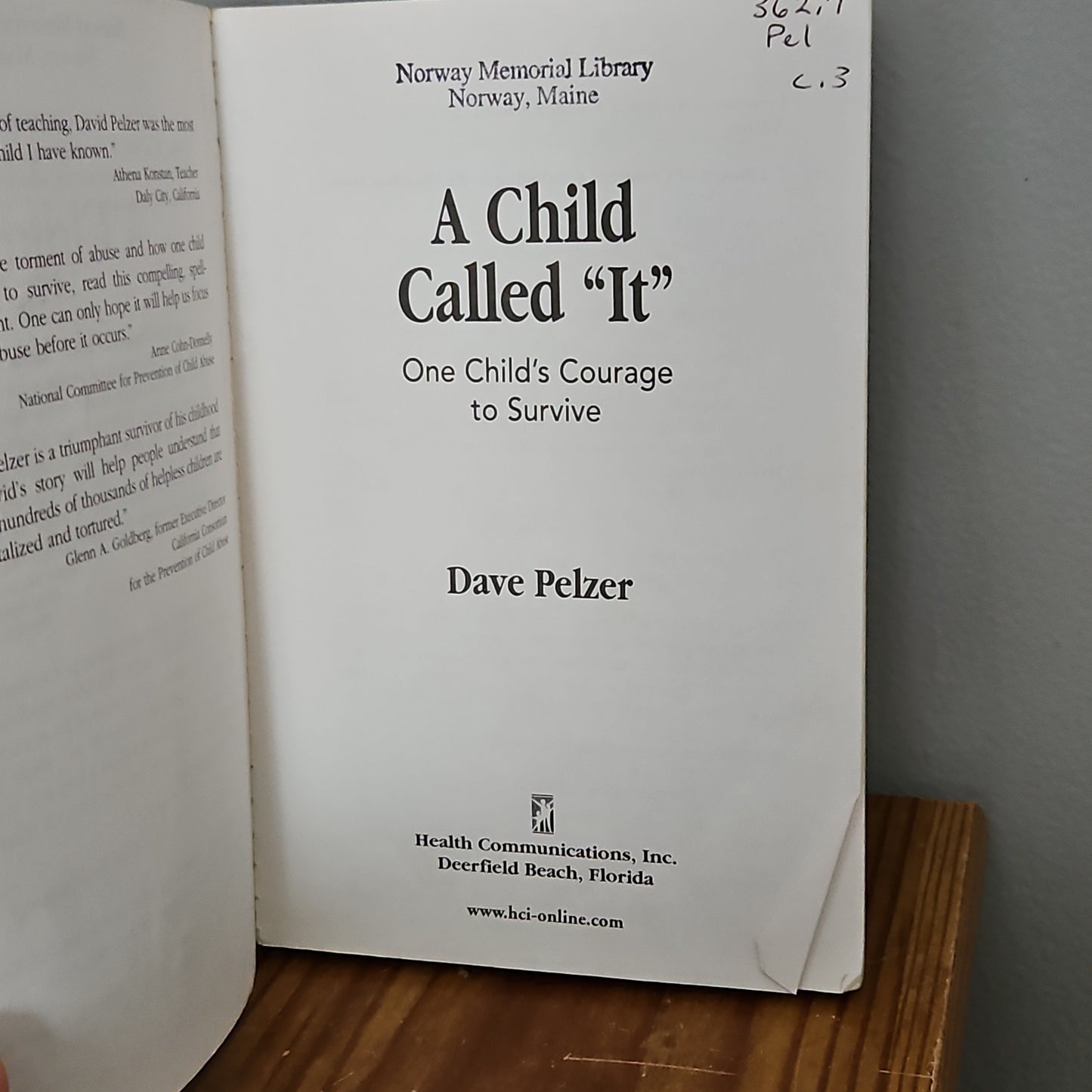 A Child Called It By Dave Pelzer 1995