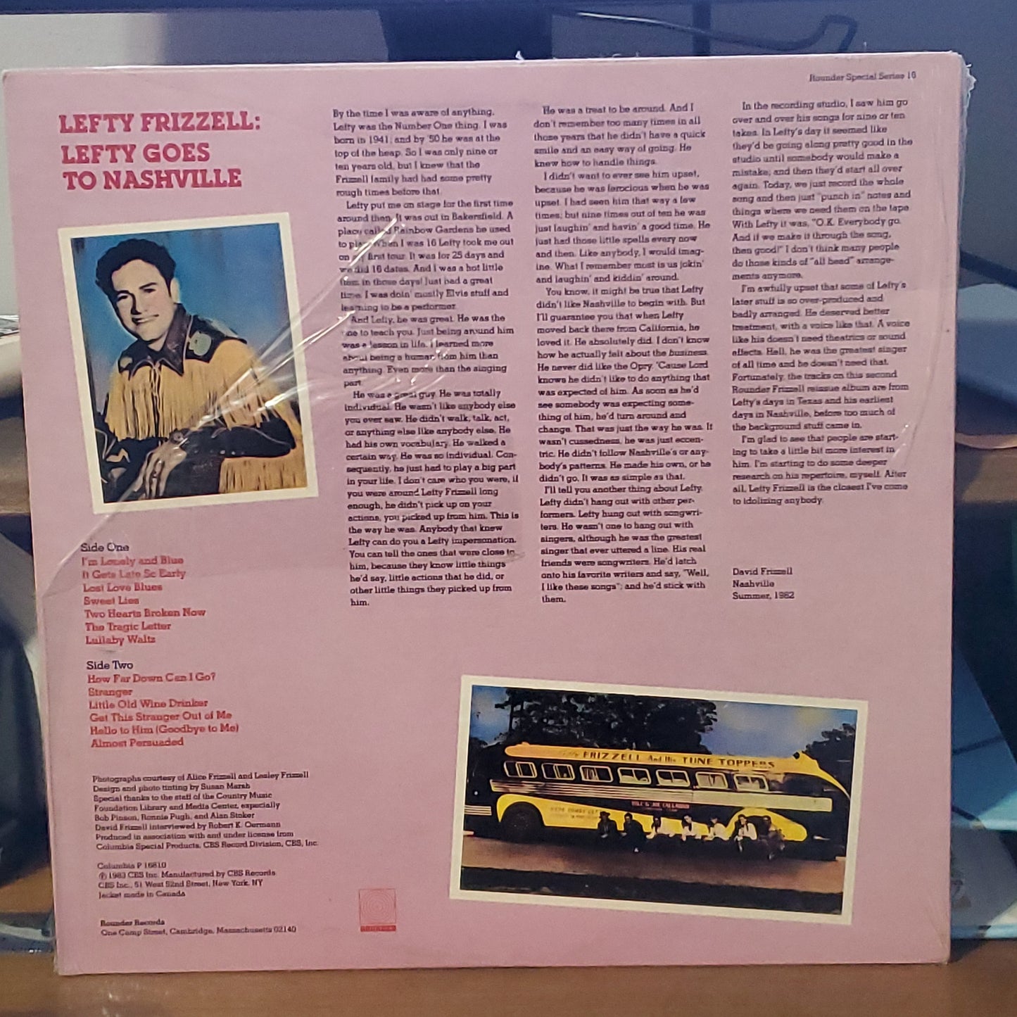 Lefty Frizzell Lefty Goes To Nashville By CBS Records 1983