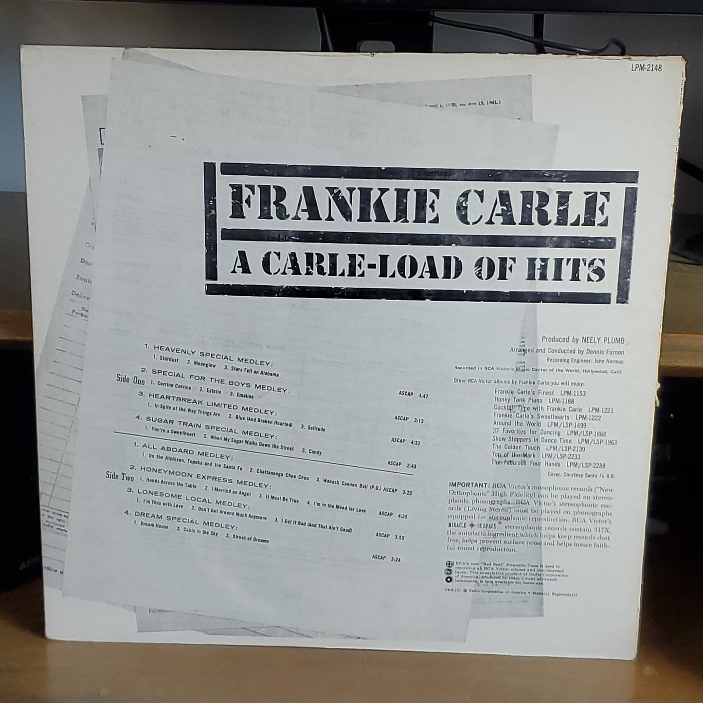 Frankie Carle A Carle-Load of Hits Produced By Neely Plumb By RCA Records