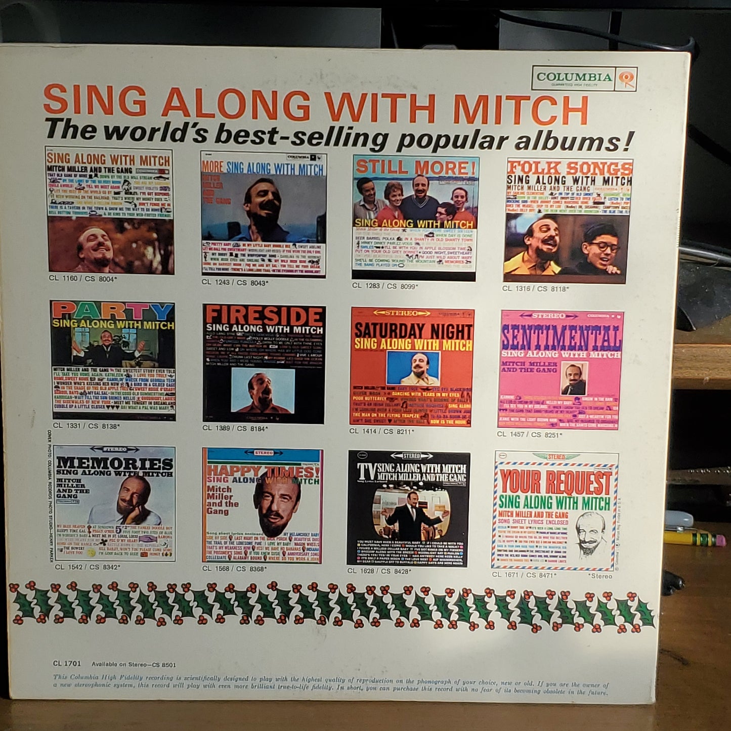 Mitch Miller and the Gang Holiday Sing Along With Mitch By Columbia High Fidelity Records